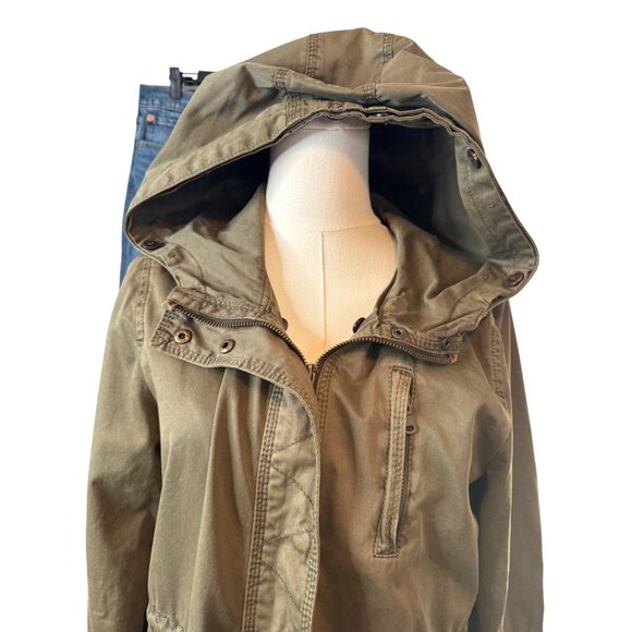 2/$30 ZARA Size 13/14 Army Green Hooded Cotton Jacket Girls - Picture 5 of 16